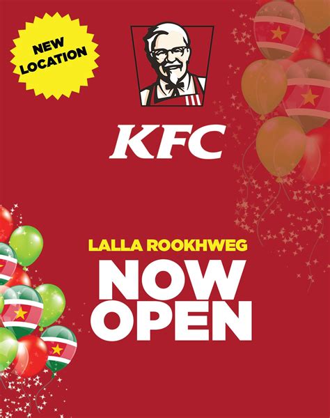 Kfc lalla rookhweg  Since 1996, KFC Suriname has believed in making chicken the right way, by using quality ingredients and